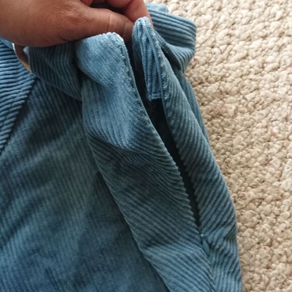 Zara TRF collection light blue Belted Corduroy Mini Skirt size M - Picture 6 of 10